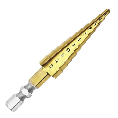 Punta Passo Passo HSS 4-22mm - Rivestita Titanio, Codolo Esagonale 1/4", Per Metallo E Legno