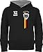 Produktbild Shirtracer Fussball WM 2022 Fanartikel Kinder - WM Fan Deutschland - 140 (9/11 Jahre) - Schwarz/Grau meliert - Pullover 134 mädchen - JH003K - Kinder Hoodie Pullover für Jungen und Mädchen