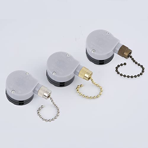 Image of Ceiling Fan Switch ZE-208D, 3 Speed 5-8 Wire Ceiling Fan Replacement Parts Appliances Fan Speed Control Pull Chain Switch (Nickel Chain)