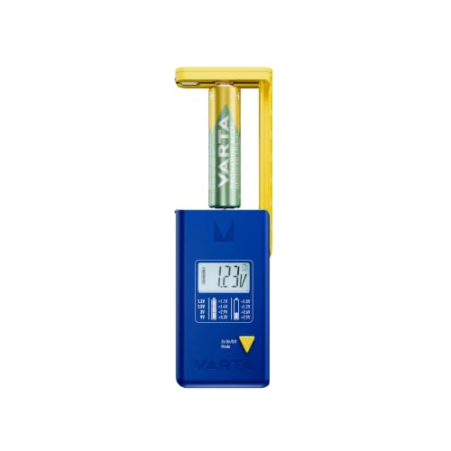 VARTA LCD Batterietester fĂĽr AA/AAA/C/D/9V und Knopfzellen, mit 2x LR44