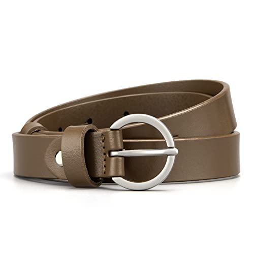 Belts for Women Leather Waist Belt for Jeans Pants Dresses Black&Brown