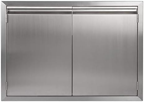 JIE JIN BBQ Access Door 35" W X 24" H 304 Stainless Steel Outdoor Kitchen Accessories Door for Indoor/Outdoor Kitchen Outdoor Cabinet BBQ Island