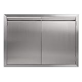 JIE JIN BBQ Access Door 35" W X 24" H 304 Stainless Steel Outdoor Kitchen Accessories Door for Indoo