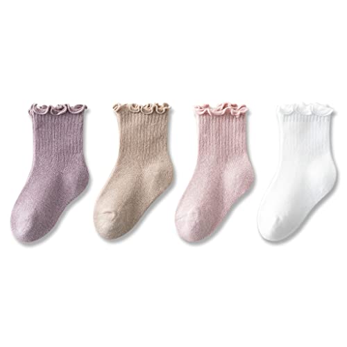 Hiking Socks Baby Socks Breathable Cotton Socks 4 Pairs Socks Infant Toddler Socks Suitable for Girls and Boys Walking Socks