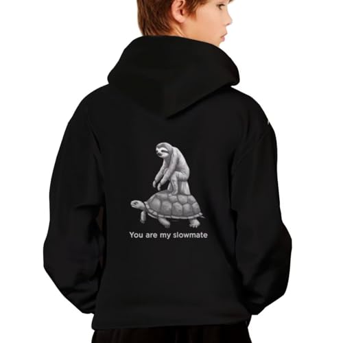 Cute Turtle Funny Sloth You Are My Slowmate Hoodies for Teen Girls Boys Lightweight Kangaroo Pocket Sweatshirt2