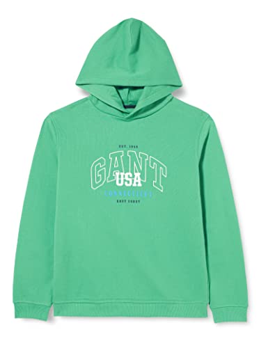 GANT Jungen Relaxed USA Hoodie Kapuzenpullover, MID Green, Standard