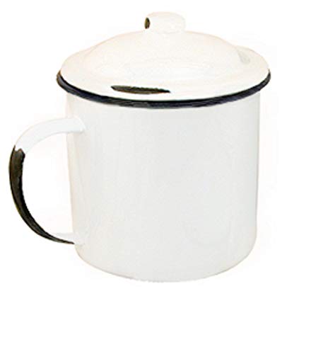 Mugenamelwarewhitewithblacktrim3inchprimitivecountryrusticenamelhomedecor Urban Country Home Decor Mug enamelware white with black trim 3 inch primitive country rustic enamel home decor urban country home decor