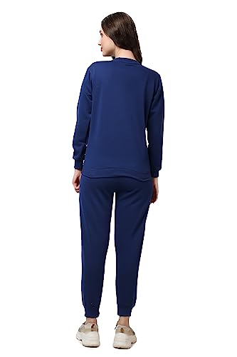 Image of Women's Full Sleeves Round Neck Winter wear Casual Fit Sweatshirt and Jogger Set Cotton Stretchable Comfort Fit and Warm for Cold Season for Everyday Winter Season Wear