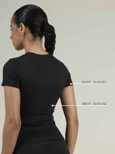Image of CAVA Sculpt Core Top for Women | Snug Sculpted Fit, Classic Crew Neck, Short Sleeves, Minimal Branding, Everyday Activewear Tee