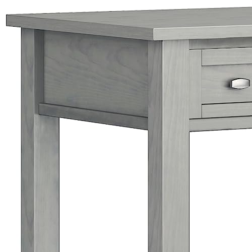 Image of SIMPLIHOME Warm Shaker Desk - 48 Inch Wide Solid Wood Writing Desk in Fog Grey, Transitional Home Office Computer Table for Workspace or Study with Flip-Down Keyboard Tray and 2 Drawers