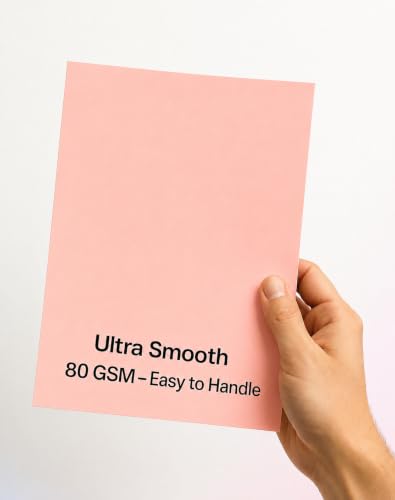 Image of A4 Premium Rose Pink Paper - 80 GSM Ultra Smooth Finish | Double Side Printable Colored Sheets For Invoicing, Office, Craft, Letterhead & Projects | Pack of 100 Sheets (Rose Pink)