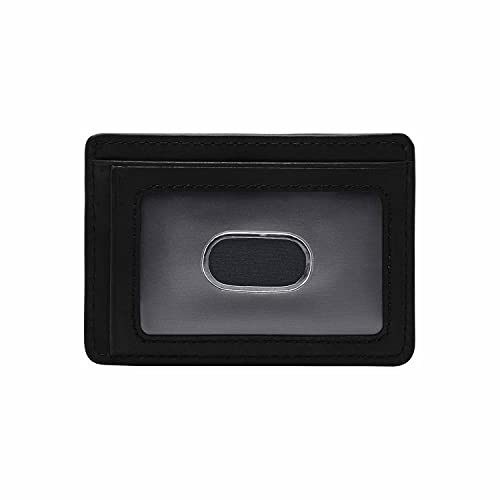 Image of Fossil Men's Everett Leather Slim Minimalist Card Case Front Pocket Wallet, Black, (Model: ML4398001)