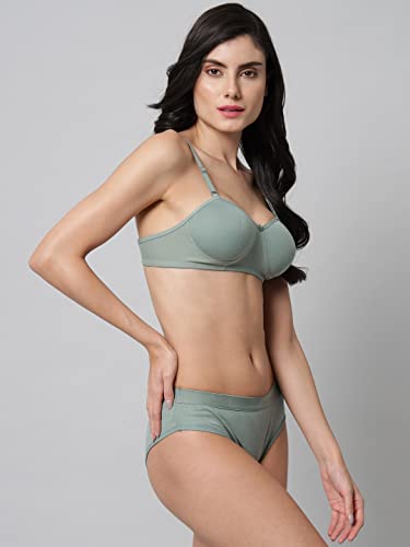 Image of Women Sexy Cotton 2 Piece Bra and Panties Lingerie Set for Honeymoon | Anniversary | Everyday Bra Panty Combo