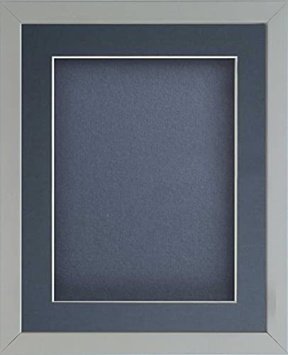 Frame Company Radcliffe Grey A4 with Dark Blue BB and Dark Blue Mount for 10x6, Dark Blue Backing Board, A4 for pic size 10x6