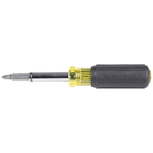 Klein Tools 32500MAG Magnetic Multi-Bit Screwdriver/Nut Driver, 11-in-1 Multi Tool with 8 Bits, 3 Nut Driver Sizes, Cushion Grip Handle
