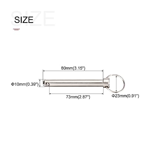 METALLIXITY Schnellverschluss Stifte (10mmx80mm) Karbonstahl Ziehbolzen - für Schiffbau Schiffsausrüster Boot Oben