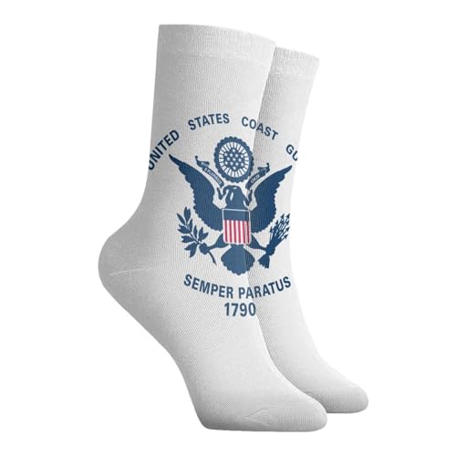 Flag of the United States Coast Guard Running Socks Ventilating Comfort Cool Crew Socks for Unisex, Painting