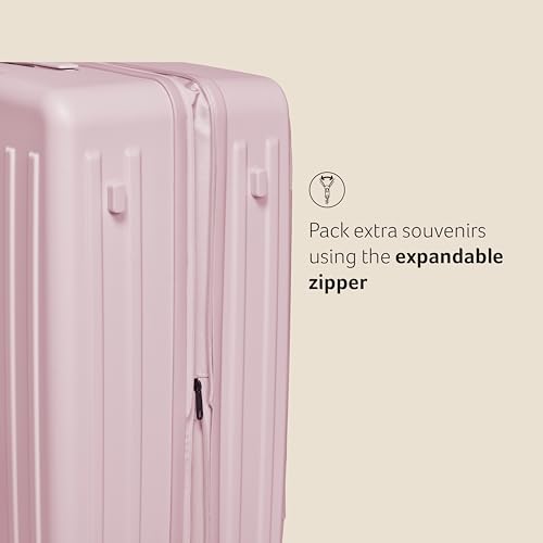Image of Acer Barcelona Suitcase, 28 inch Check-in, with 360 Degree Spin 8 Wheels, TSA Lock, Top Opening, Expandable, Recycled Polyester Material, Pink