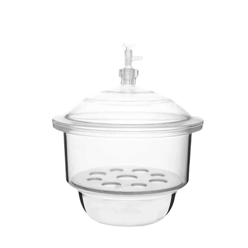 Szklany eksykator próżniowy z mielonym kranem porcelanowym Przezroczysta laboratoryjna szybka suszarka do szkła Szkło laboratoryjne o średnicy 300 mm