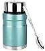 Termo para Comidas, Termos Fiambrera Portátil Comida de Acero Inoxidable, Recipiente Aislado al Vació para Sólidos y Líquidos con Cuchara portátil (Turquesa 700ml)