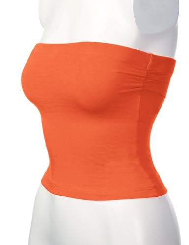 Image of Women's Shapewear Tube Tops Strapless Ruched Built-in Shelf Bra Casual