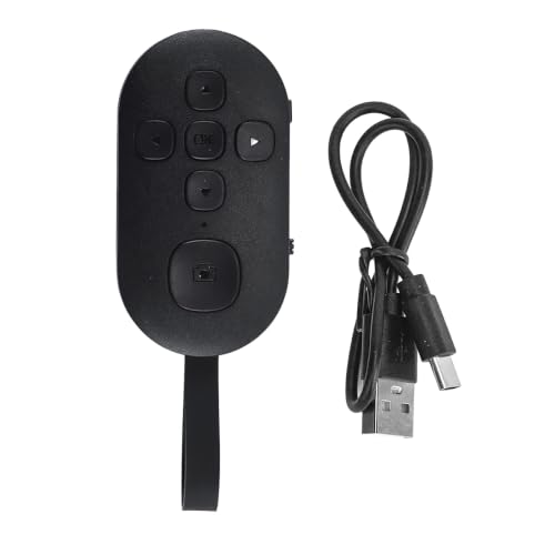 SYLEN Control remoto Bluetooth, manos libres para smartphones, tabletas, girador de páginas recargable para libros electrónicos y aplicación de video corto (negro)