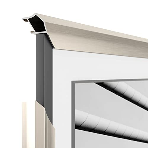 German Silver Prismatic 3" Color Chip Alloy Deco TV Frame (32",43",50",55",65",75",85") Compatible ONLY with Samsung The Frame and Pro TVs (Fits 2021-2025, LS03A,LS03B,LS03C,LS03D,LS03FA,LS03FW)