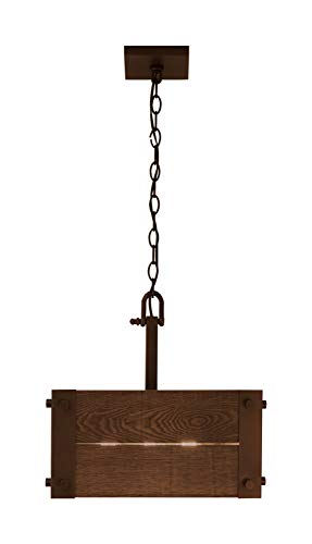 Image of Nuvo 60 /6423 Winchester 4-Light Square Pendant with Bronze & Aged-Wood Bronze Finish