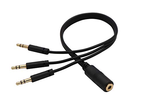 Cable divisor Y de audio 3.5mm con 3 salidas macho y 1 hembra miniatura 3