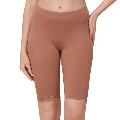 Image of SOIE Women's Mid Rise Soft Polyamide Spandex Knee Length Cycling Shorts