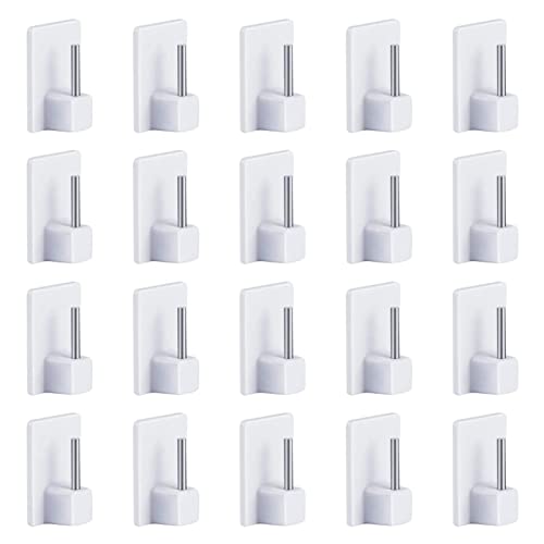 20 Packung Selbstklebender Haken Kunststoff-klebriger Endhaken mit 20...
