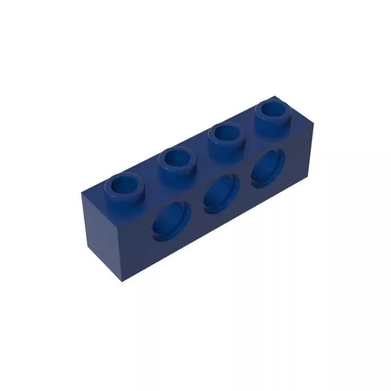 Gobricks 3701 Technology Brick Technic Brick 1x4 [3 Holes] 50 Pieces GDS-625 Compatible with Lego Building Blocks Color:Dark Blue — image 1