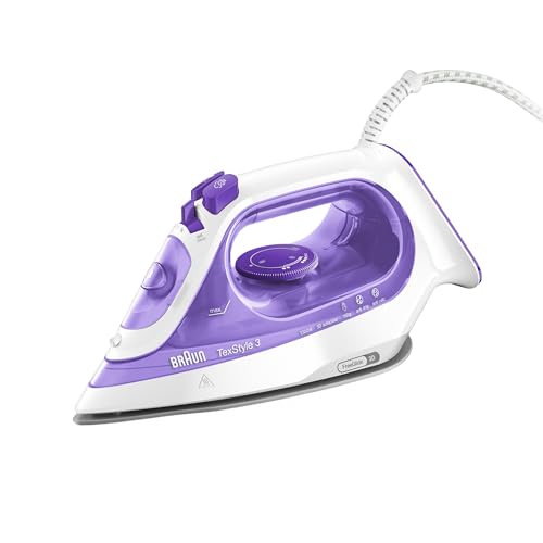 Braun TexStyle 3 SI3042VI, Fer à Repasser, Fer Vapeur avec Technologie FreeGlide 3D, Boost de Vapeur 160 gr/min, Capacité du Réservoir 270 mL, 2350W, Lilas
