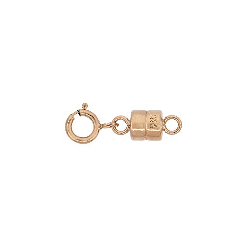 14k Rose Gold-Filled 4 mm Magnetic Clasp Converter for Light Necklaces USA, Square