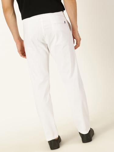 Image of Thomas Scott Men's | Solid | Light Weight | Breathable Fabric | Elasticated Waist | Mid Rise | Regular Fit | Cotton Blend | Drawstring | Chino Trouser | Pants