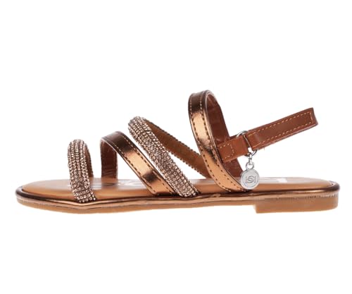 Image of bebe Girls' Sandals - Trendy Flat Designs with Rhinestones, Puffy Straps, Embossed Details and Charms for Toddlers /Little Kids /Big Kids