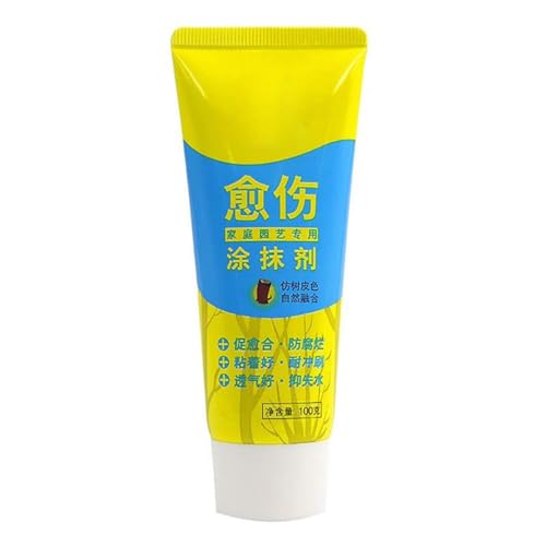 Qudinip Pasta de Injerto de Bonsai, Agente Curativo de Heridas de 100 G, Pasta de Reparación de Poda de Sellador de Injerto de árboles con Cepillo para el Cuidado de los árboles de Bonsai (Color