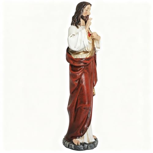 Estatua Sagrado Corazón de Jesús 6 pulgadas Resina miniatura 3