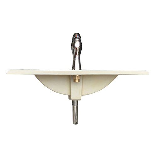 Renovators Supply Manufacturing Luke Bathroom Sink 23.62 In. White Porcelain Drop In Sink With Chrome Faucet And Sink Drain #TOP4