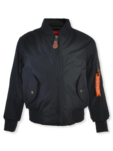 Spire Boys' Aviator Flight Jacket - black, 8