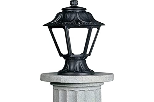B·LED BARCELONA LED BarcelonaLED Fumagalli Farol de Pie Sobremuro Exterior IP55 Para Jardin Terraza Patio Estilo Farola Clásico Negro con Difusor Opal Casquillo E27