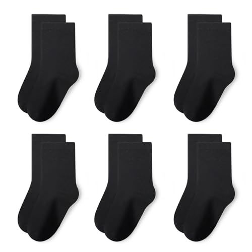 Image of Toddler Non Slip Cotton Crew Socks with Grips for Baby Boys Girls