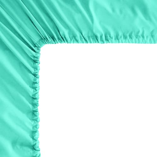 Image of Mocassi Twin Sheet Set - Luxury Hotel 1800 Premier Bedding Sheets & Pillowcases - Ultra Soft Breathable & Cooling Bed Sheets - Deep Pocket - Wrinkle Resistant - 4 Piece Set - Twin, Paradise Teal