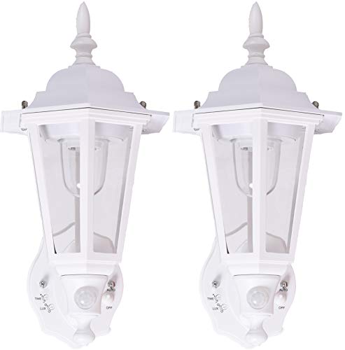 Image of Maxsa Innovations Motion-Activated Battery-Powered Outdoor Wall Light (White, 2 Pack)