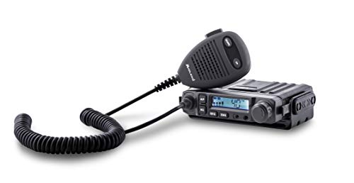 Midland M Mini Radio CB para Vehículo CB Multibanda 40 Canales Am/FM, Transceptor Compacto con Micrófono y Toma Midland 2 Pin para Adaptador Bluetooth, con Canal de Emergencia