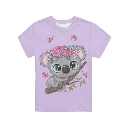 Image of Novelty 3D Graphic T Shirts for Kids Crew Neck Funny Animal Print Short Sleeve Girls Tshirts 3-16 Years