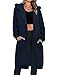 Tuopuda Damen Lange Kapuzenpullover mit Reißverschluss Hoodie Jacke Langarm Herbst Winter Pulli Sweatjacke Sweatshirts Kapuzenpullover Streetwear Strickjacke mit Taschen(Marineblau,XXL)