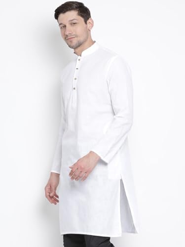 Lymio Men Kurta || Kurta For Men || Men's Cotton Blend Kurta || Long Slevee Kurta (Men-Kurta) (2Xl, White)
