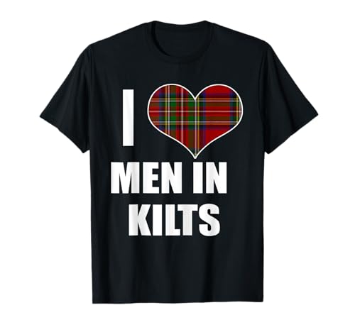 Photo de I Love Men In Kilts Royal Stewart Tartan Tartan Cœur T-Shirt