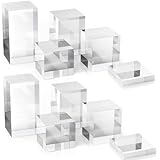 Marsui 10 Pcs Acrylic Cubes for Display Product Photography Props Transparent Acrylic Block Set for Boutique Jewelry Cosmetic Crafts Closet Show (Square,5 Sizes)